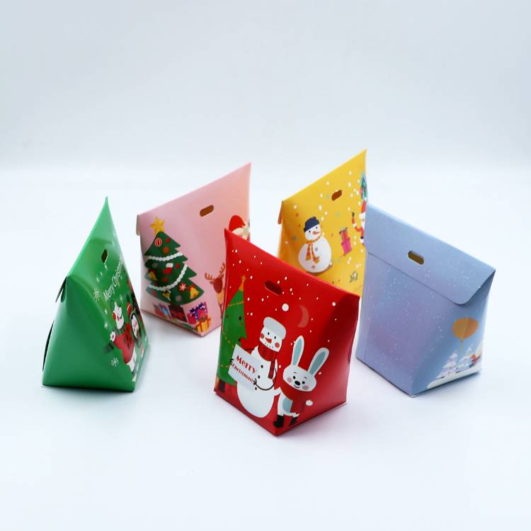 Christmas Candy Box Nougat Wrapping Boxsanta Claus Snowman Christmas Gift Box Many Colours Baking Paper Box