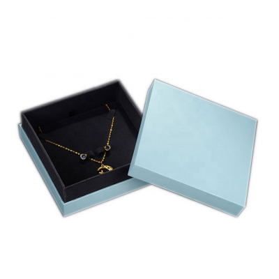 Zhonghao Blue Black Color Retail Beautiful Cardboard Paper Jewelry Set Pendant Box