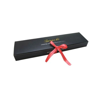 Custom Small Luxury Human  hair weave black glossy Packaging Box With Magnetic Closure