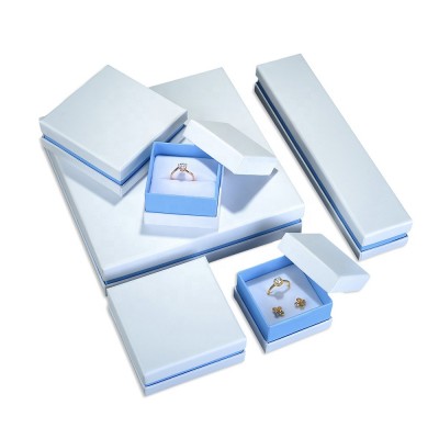 Eco Friendly Plain Cheap White Blue China Jewelry Packaging Box