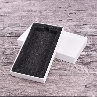 custom wholesale white rigid paper cardboard cell phone case eco packaging box