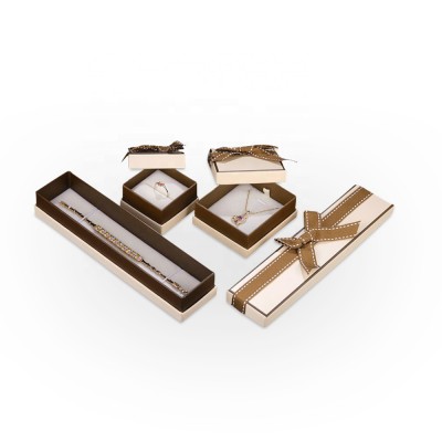 luxury wholesale recycled brown color ribbon jewelry box